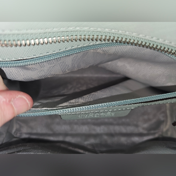 Michael Kors Selma Saffiano Leather Medium Satchel in Mint Green - Picture 6 of 7